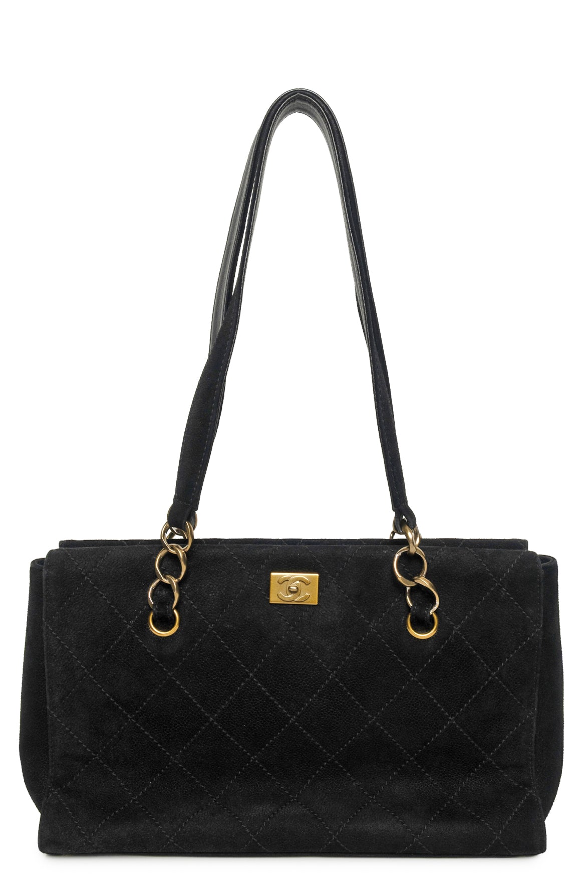 Chanel 2003 Quilted Nubuck Leather Wild Stitch Shopping Tote