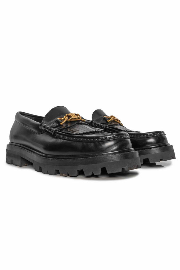 Celine Size 38 Margaret Triomphe Chain Loafers