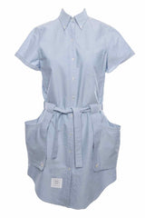 Thom Browne Size 44 Oxford Shirt Belted Cotton Dress