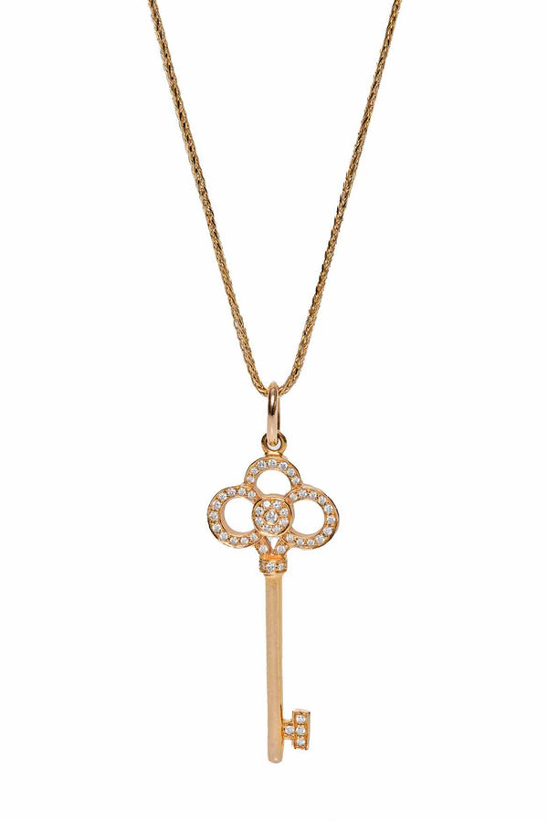 Tiffany Crown Key Pendant Necklace