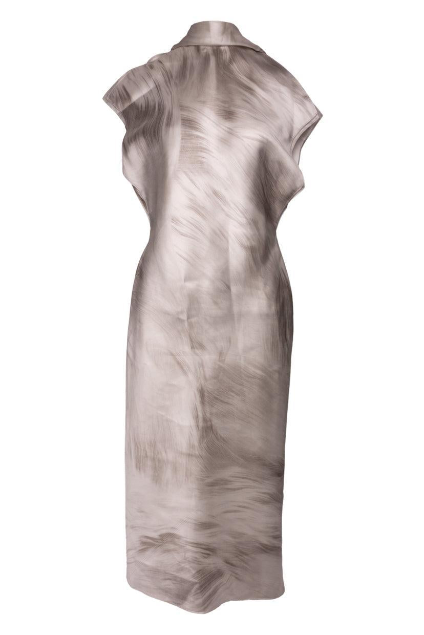 Brandon Maxwell Size 6 The Evie Neck-Scarf Midi Silk Dress - Luxury Used  Designer Dresses