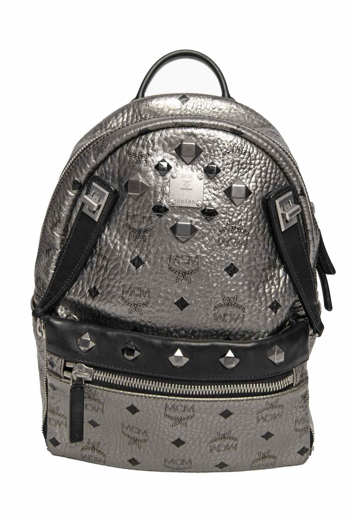 Mcm best sale backpack silver