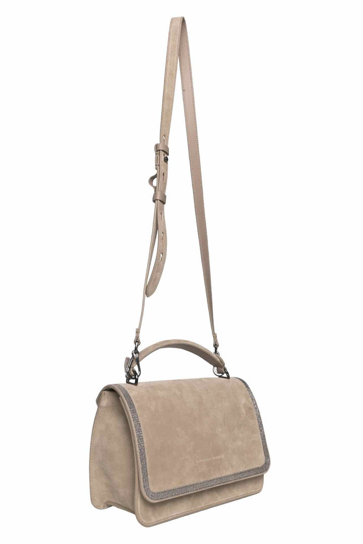 Brunello Cucinelli Monili Suede Soft Top Handle Bag