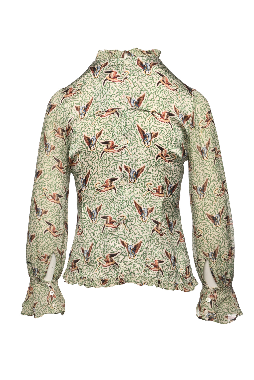 Undercover Size 1 Bird Print Silk Top