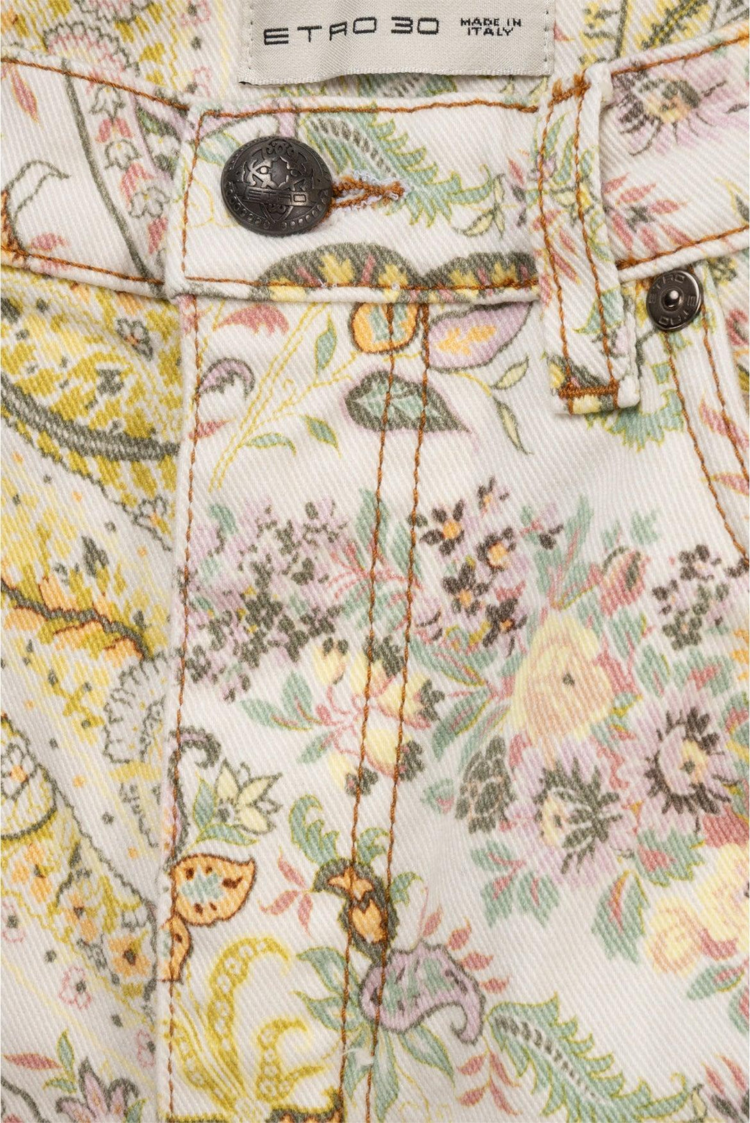 Etro Size 30 2019 Paisley Print Cotton Flared Jeans