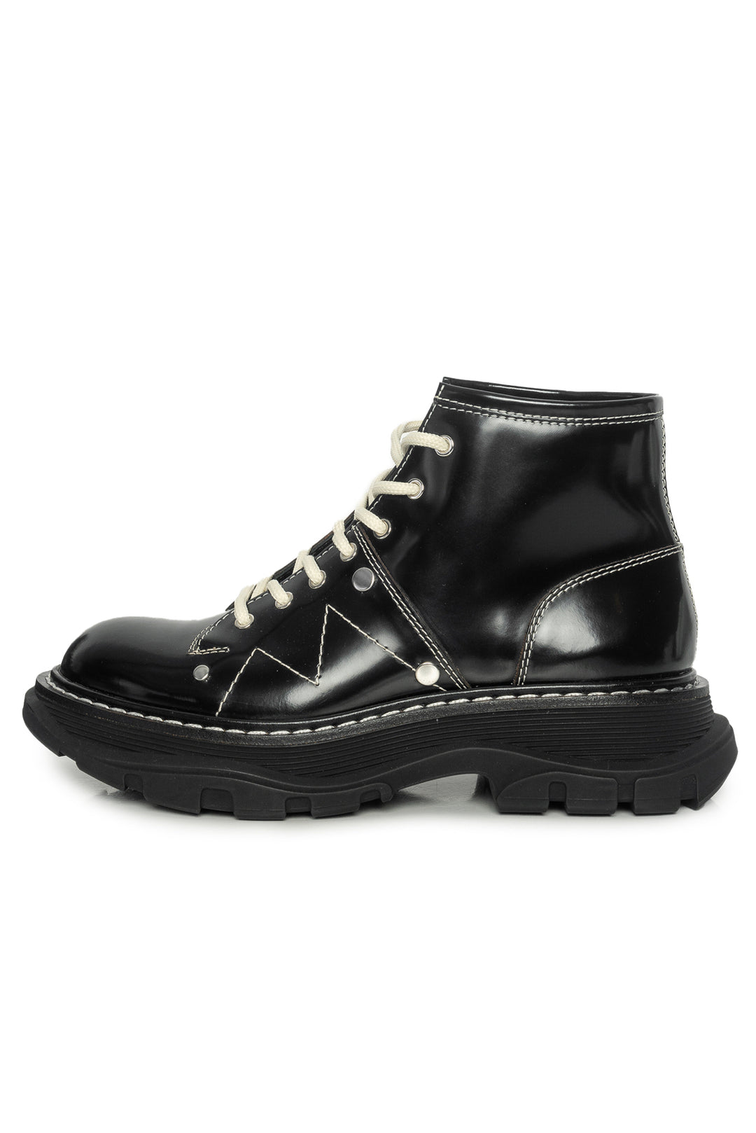 Alexander Mcqueen Size 36 Contrast Stitch Combat Boots