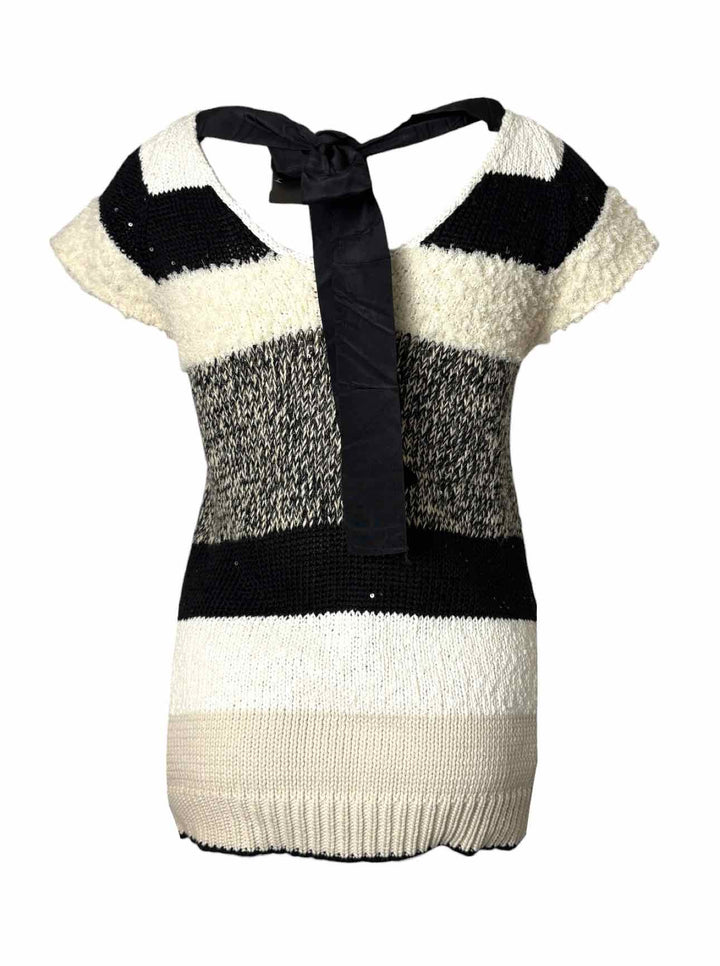 Brunello Cucinelli Size S Striped Cotton Blend Sweater