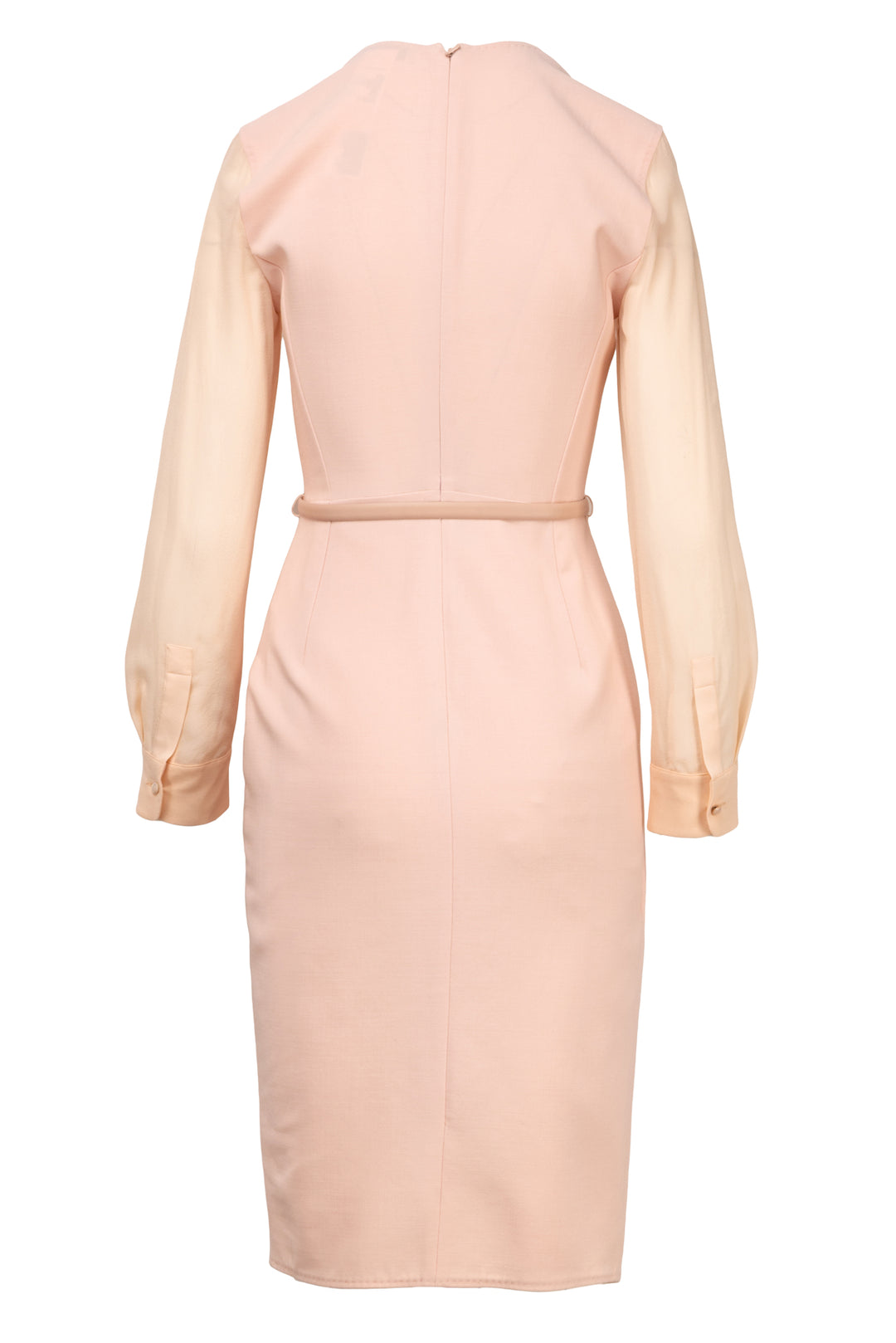 Max Mara Size 2 Manuel Chiffon-Sleeve Belted Dress