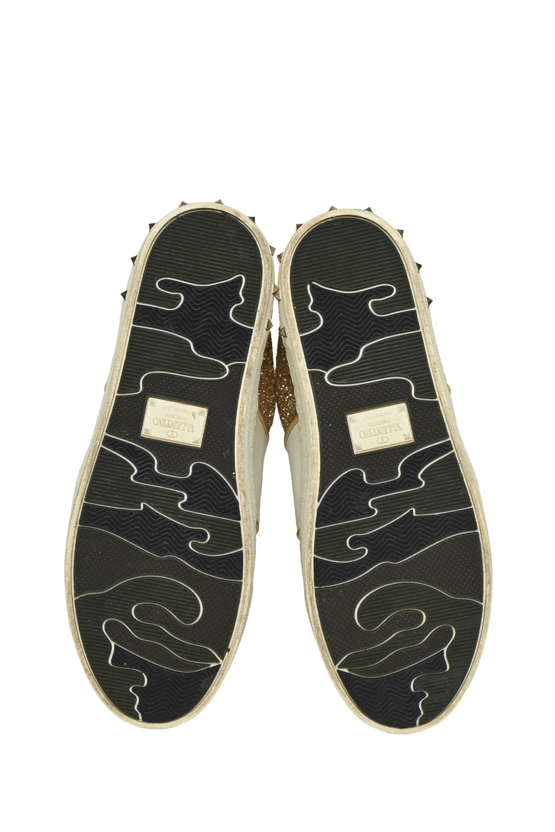 Valentino Size 36.5 Rockstud Glitter Sneakers