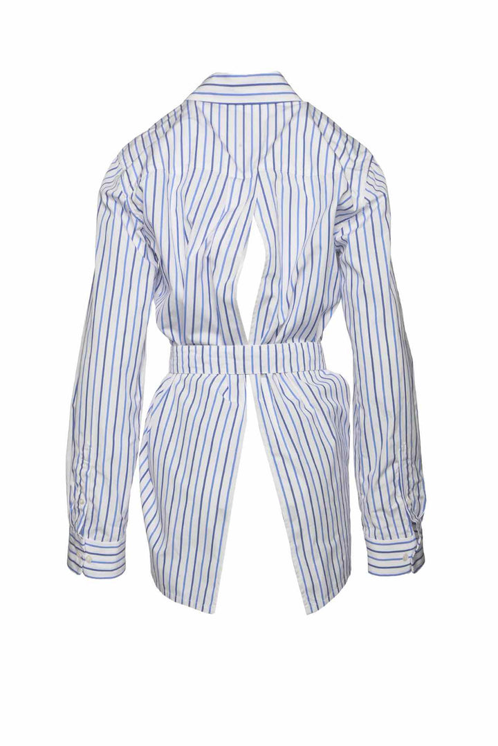 Dries Van Noten Size 40 Open Back Striped Shirt