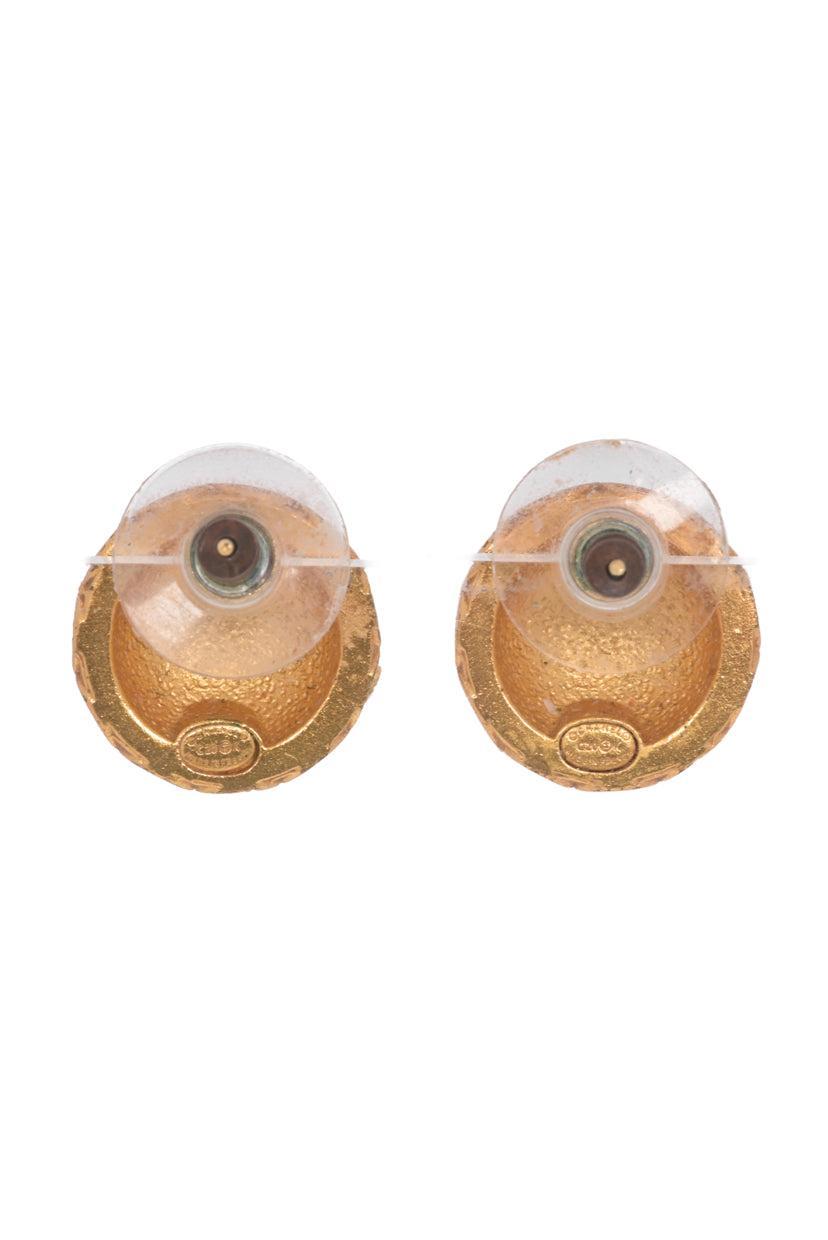 Chanel 2020 CC Round Stud Earrings