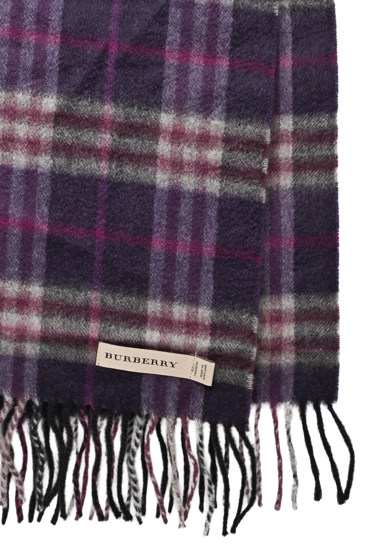 Burberry Cashmere Check Fringe Scarf