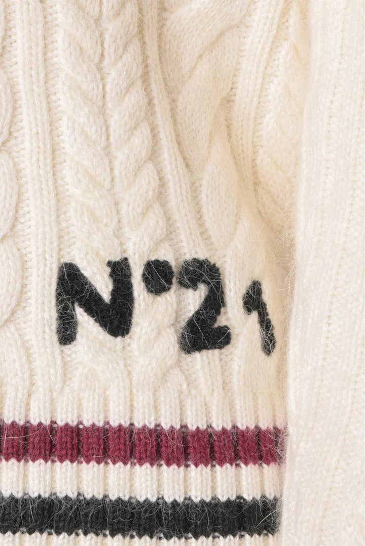 No. 21 Size 36 Striped Mohair Blend Cardigan