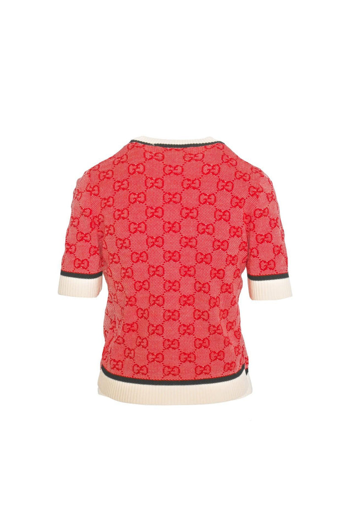 Gucci Size S GG Wool Jacquard Knit T-Shirt