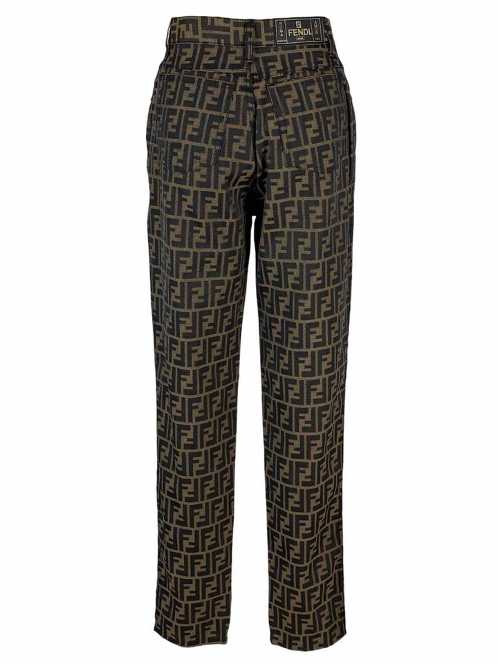 Fendi Size 31 FF Zucca Motif Printed Pants
