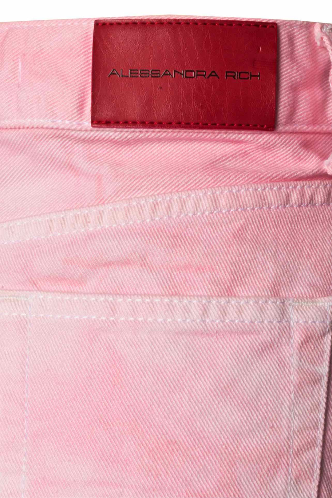 Alessandra Rich Size 26 Tie Dye Denim Miniskirt