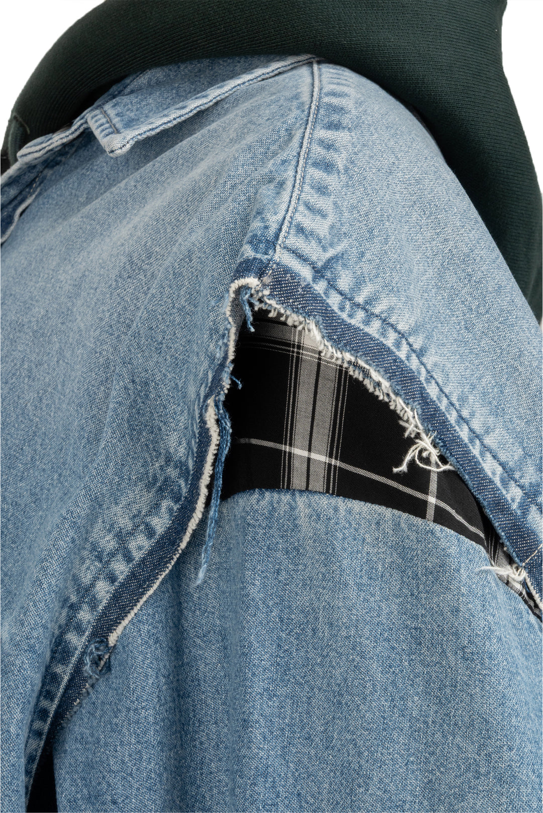 Balenciaga Size 39 Men's 2018 2pc Twinset Denim & Check Hooded Layered Jacket