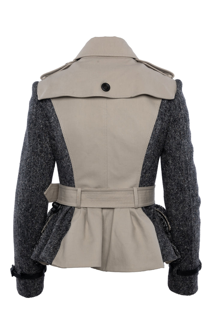 Burberry Prorsum Size 40 Tweed Peplum Jacket