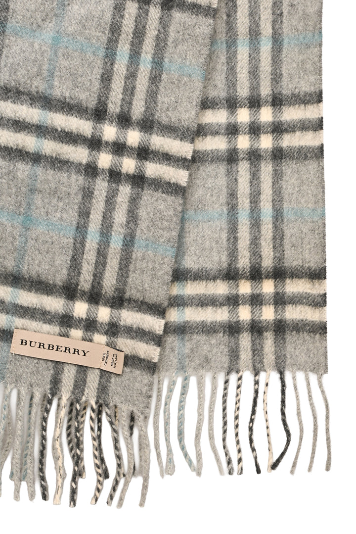 Burberry Cashmere Check Fringe Scarf