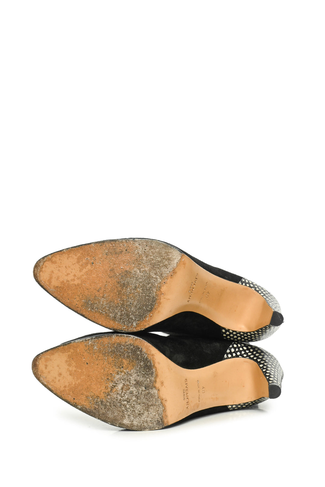 Givenchy Size 40 Snakeskin Trim Suede Boots