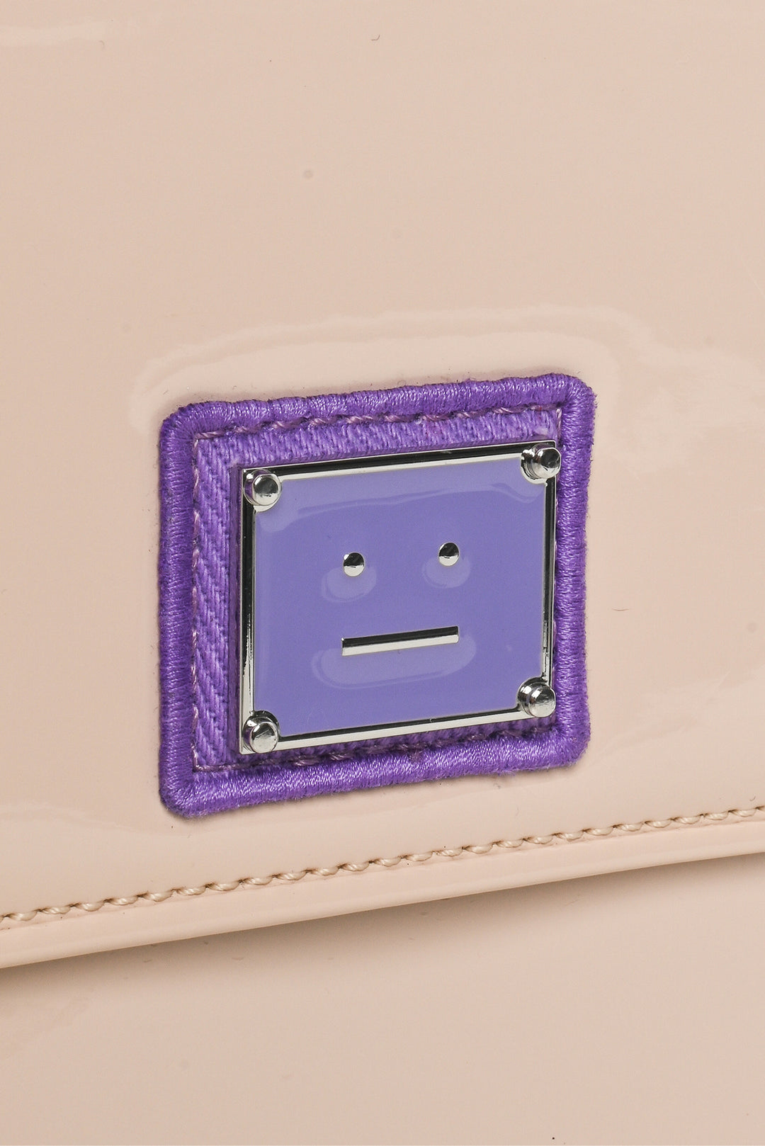 Acne Akki Patent Plaque Face Crossbody Bag