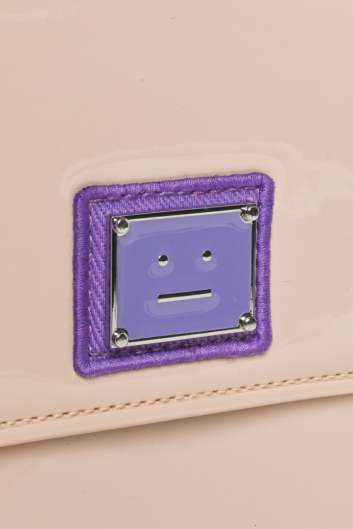 Acne Akki Patent Plaque Face Crossbody Bag