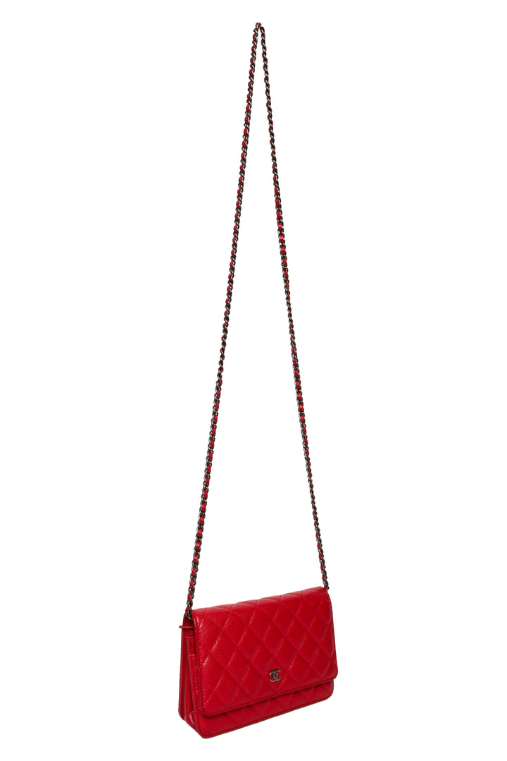 Chanel 2015-2016 Quilted Caviar Classic Wallet on Chain
