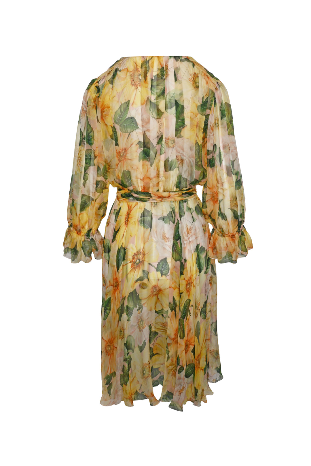 Dolce & Gabbana Size 42 Floral Silk Midi Dress