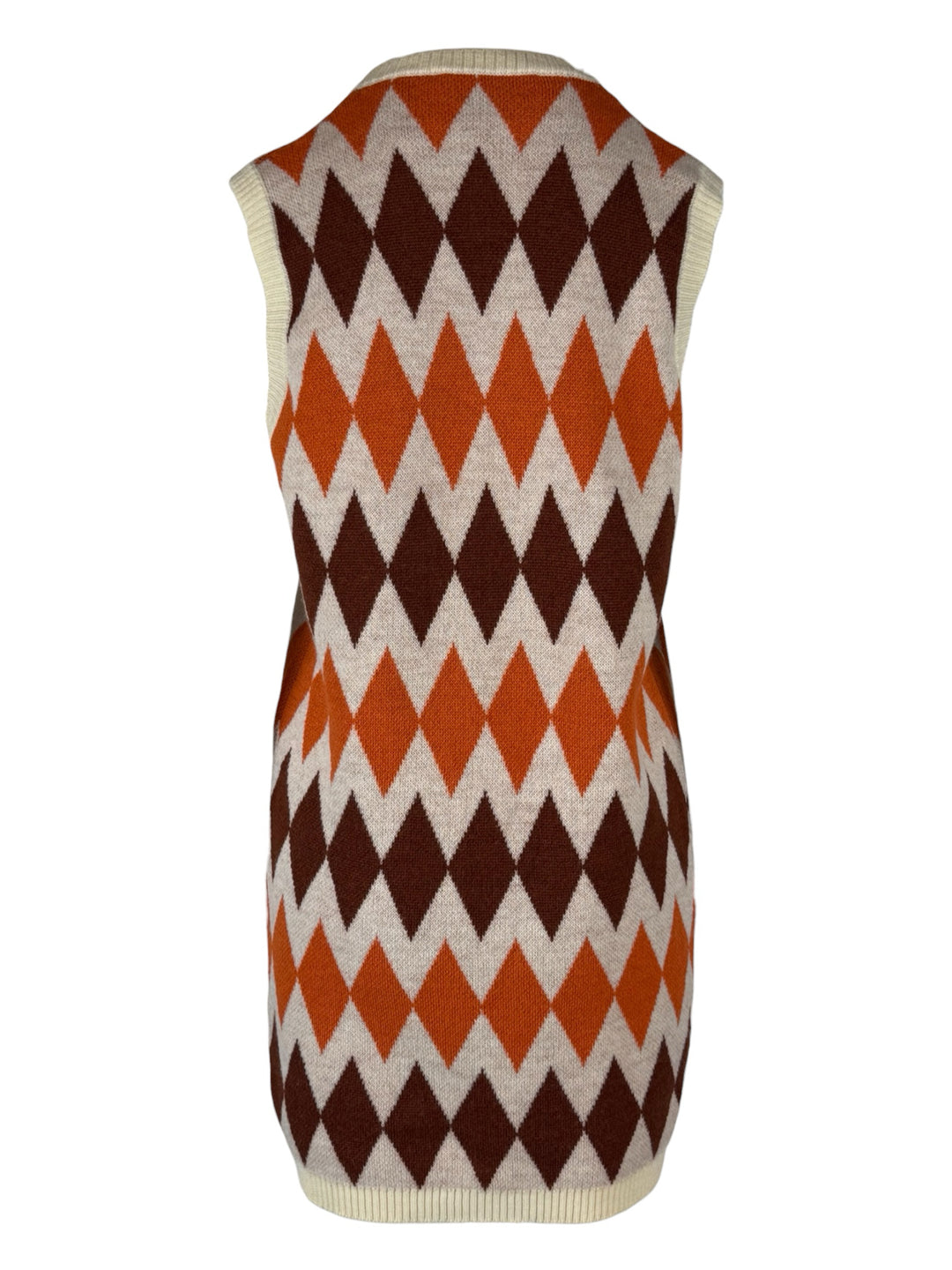 Gucci Size S Argyle Print Wool Sweater Vest Dress