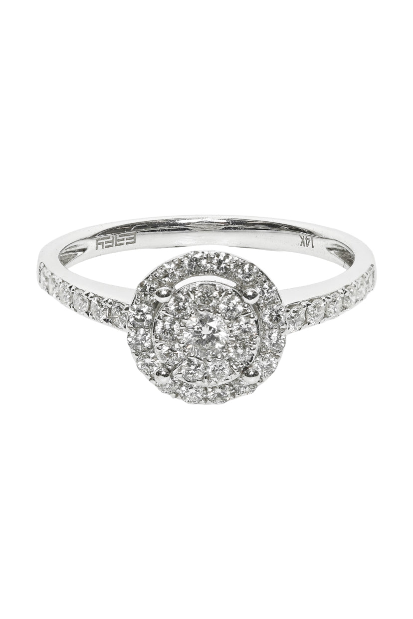 Effy Size 7 14k White Gold Diamond Engagement Ring