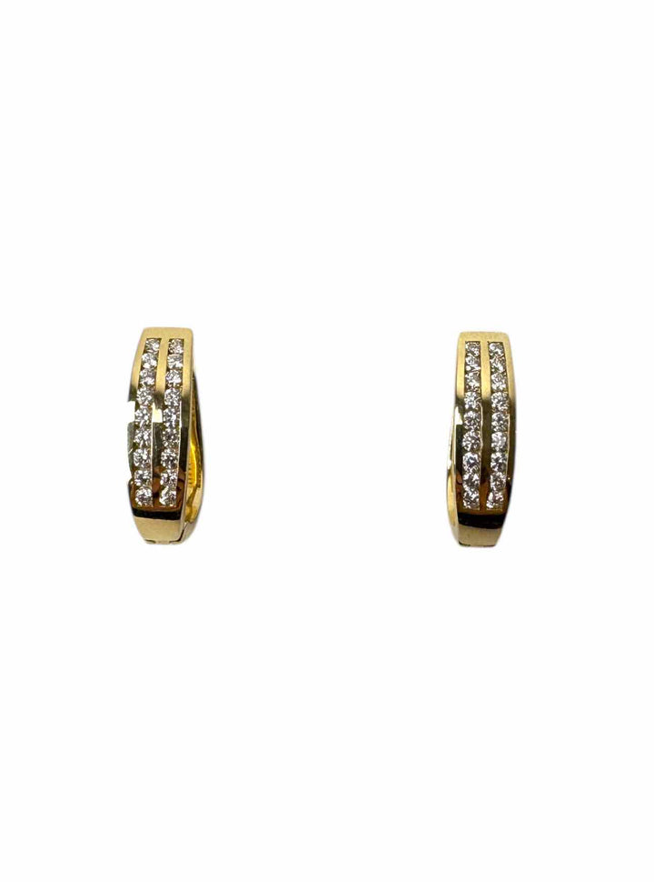 14K Diamond Hoop Earrings