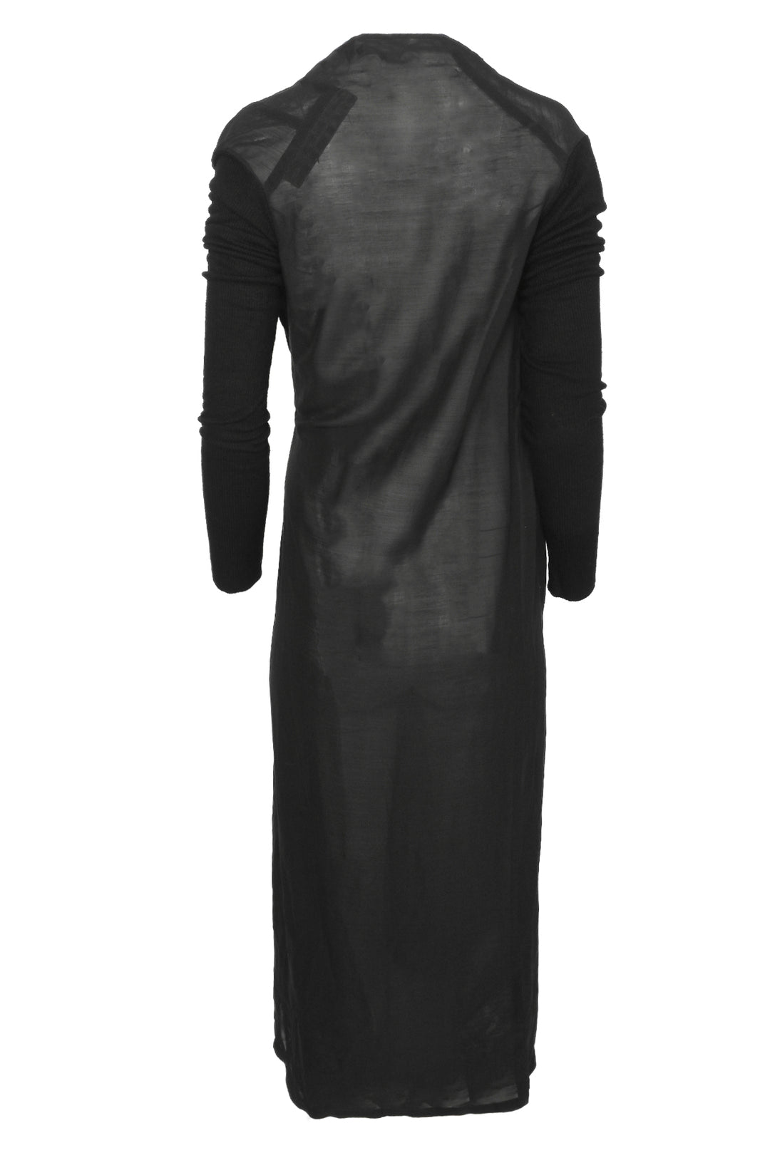 Rick Owens Size 6 2008 Sheer Long Sleeve Cowl Neck Dress