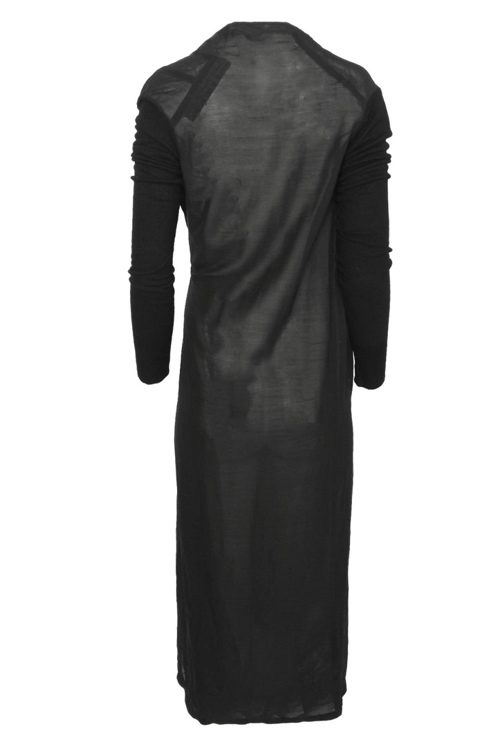 Rick Owens Size 6 2008 Sheer Long Sleeve Cowl Neck Dress