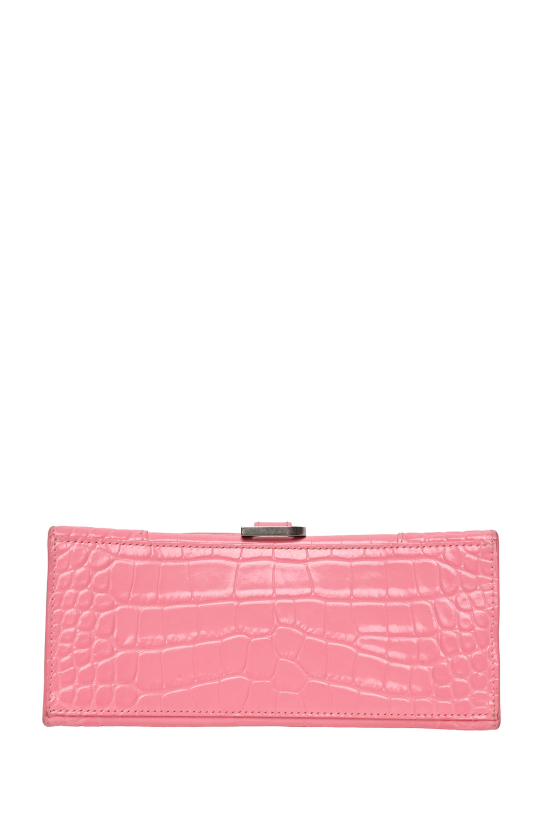 Balenciaga Small Hourglass Crocodile Embossed Leather Top Handle Crossbody