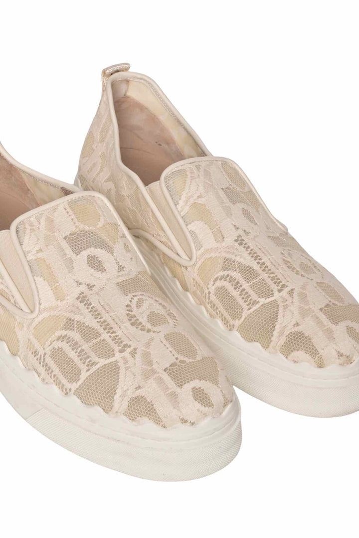 Chloe Size 41 Lauren Lace Slip On Sneaker
