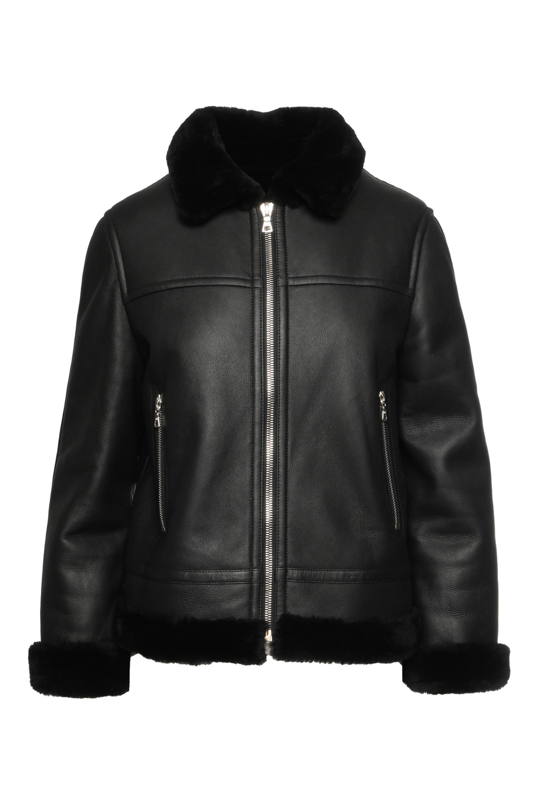 Judith & Charles Size 8 Leather Aviator Jacket
