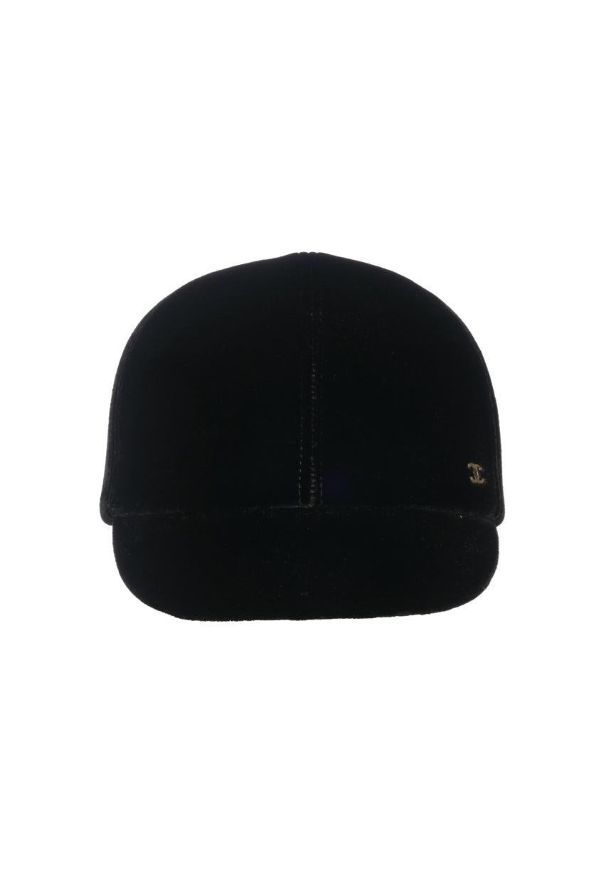 Chanel Size S Velvet CC Riding Cap