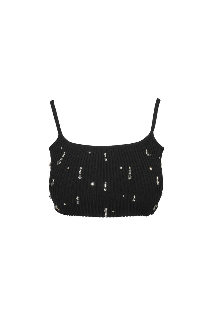 Miu Miu Size XXS/XS Crystal Ribbed Crop Tank Top
