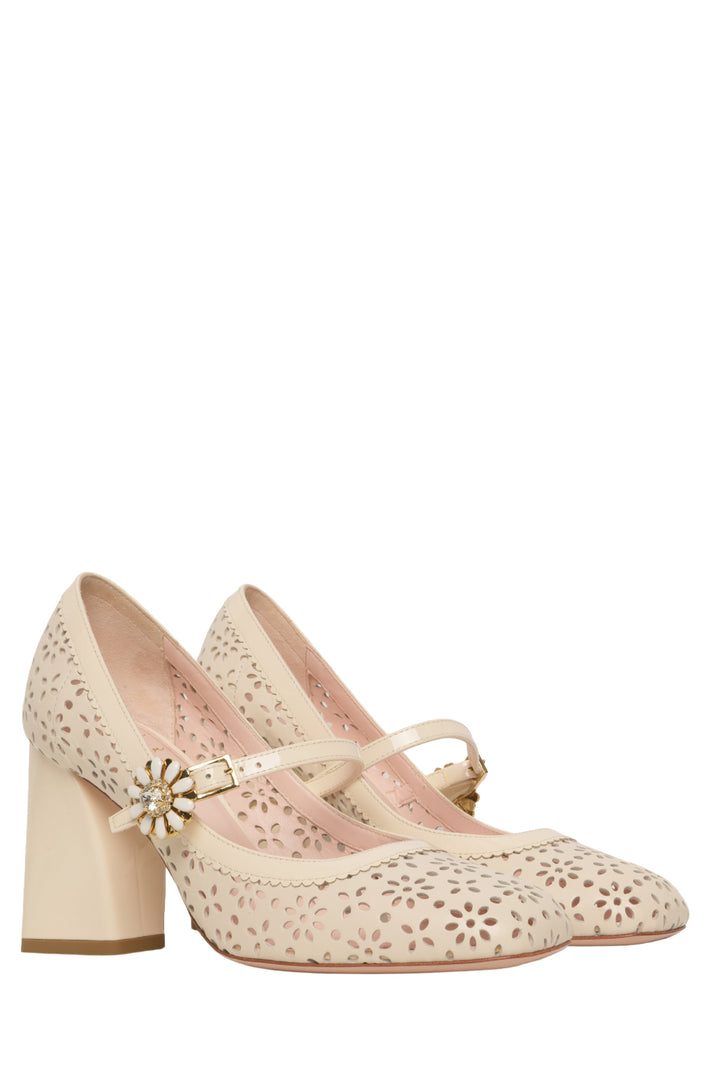 Roger Vivier Size 35.5 TrÃ¨s Vivier Leather Mary Jane Pumps