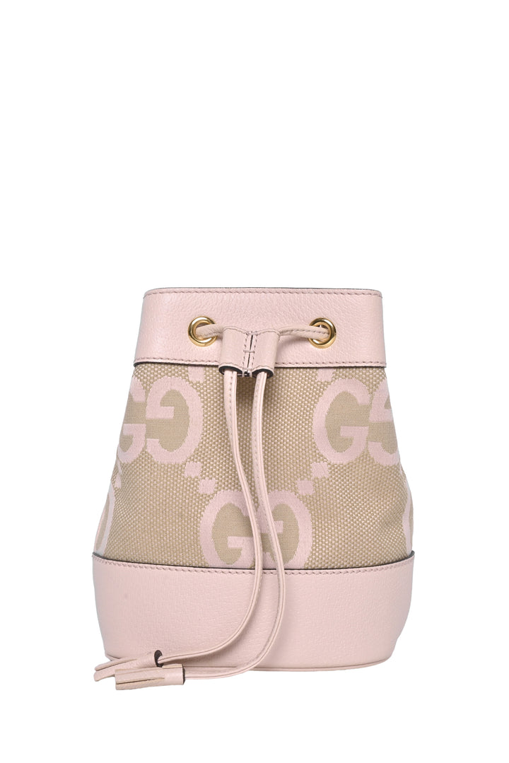 Gucci Leather & Canvas Jumbo GG Mini Ophidia Bucket Bag