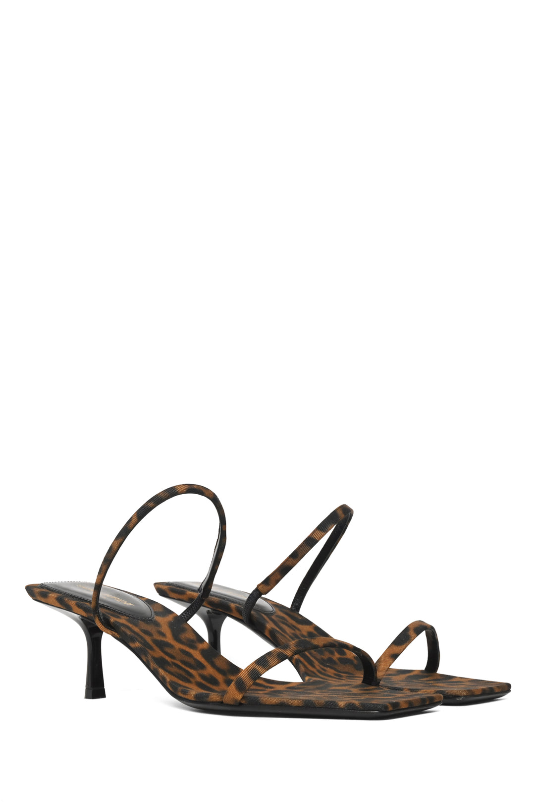 Saint Laurent Size 38 Jaspe 55 Leopard Grosgrain Sandals