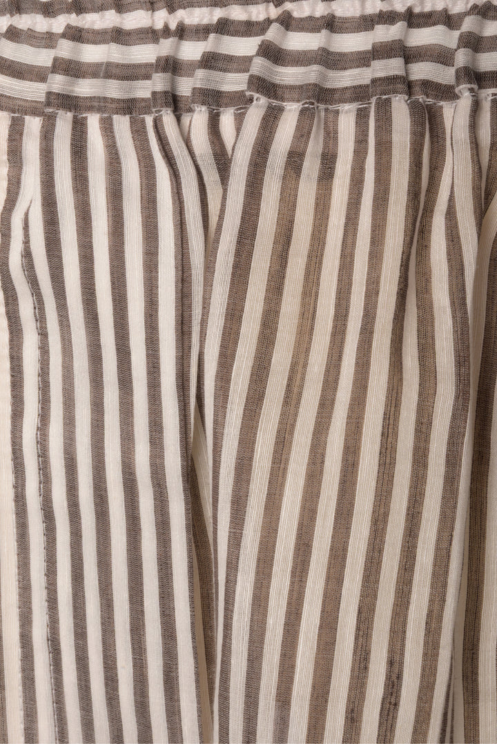 Brunello Cucinelli Size L Striped Linen & Silk-Blend Shorts