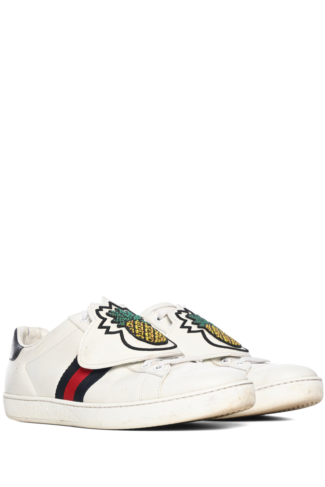 Gucci Size 39.5 Ayers Crystal Web Pineapple Ace Sneaker