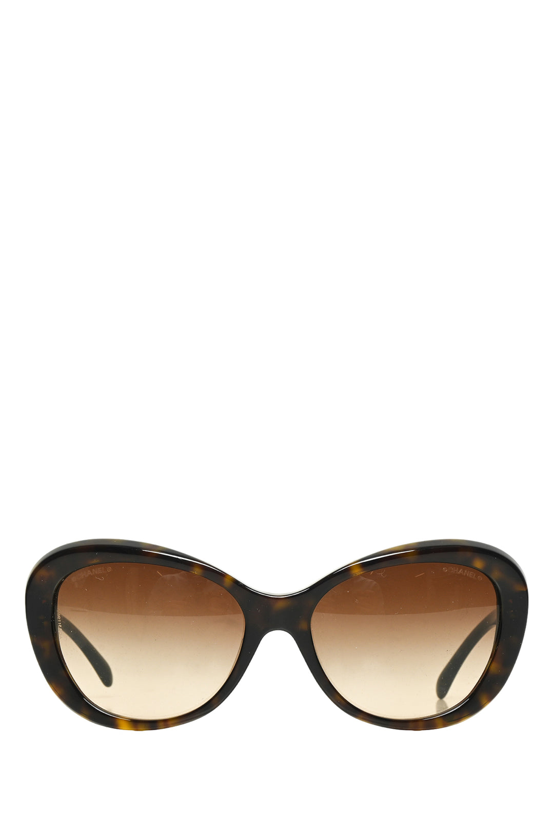 Chanel Tortoise Shell Frame Camellia Print Sunglasses