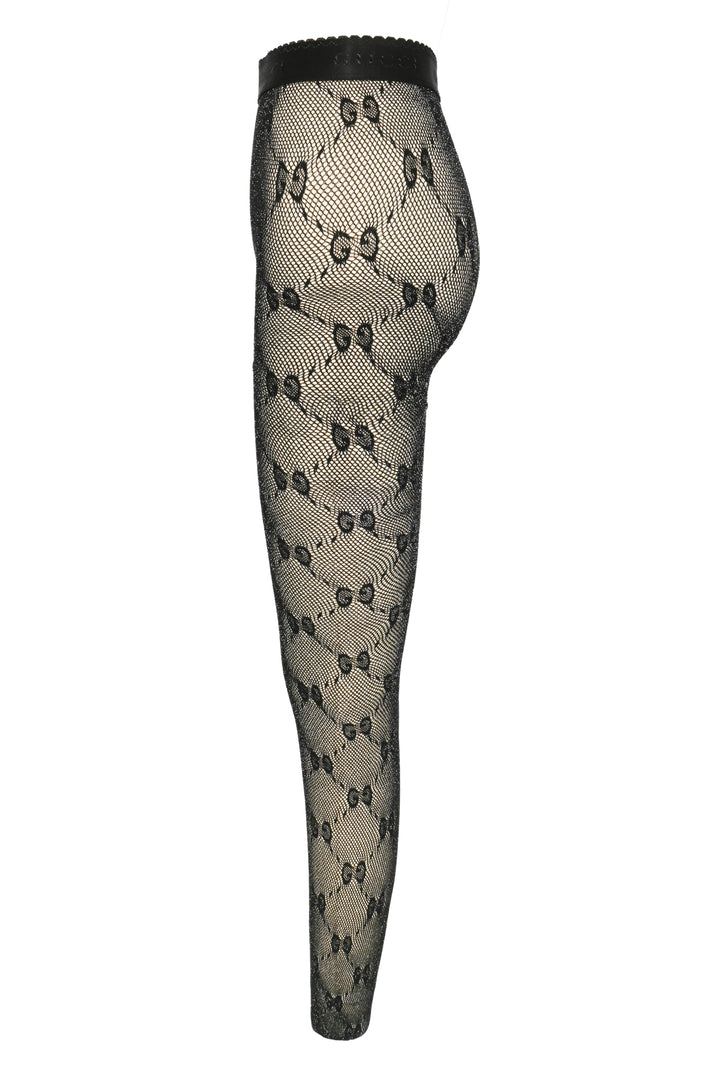 Gucci Size XS/S Metallic Lurex Interlocking G Stretch Knit Tights