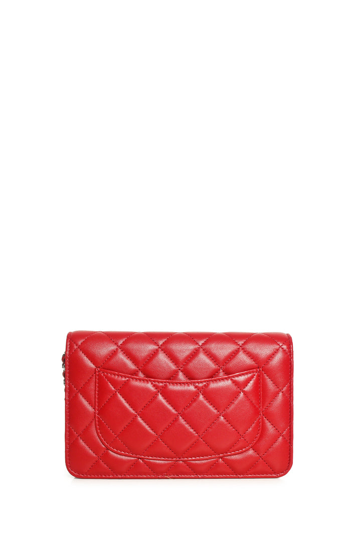 Chanel Lambskin Quilted Wallet On Chain