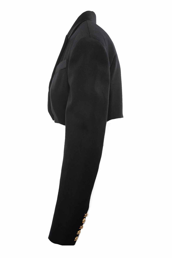 Balmain Size 36 Cropped Tuxedo Blazer