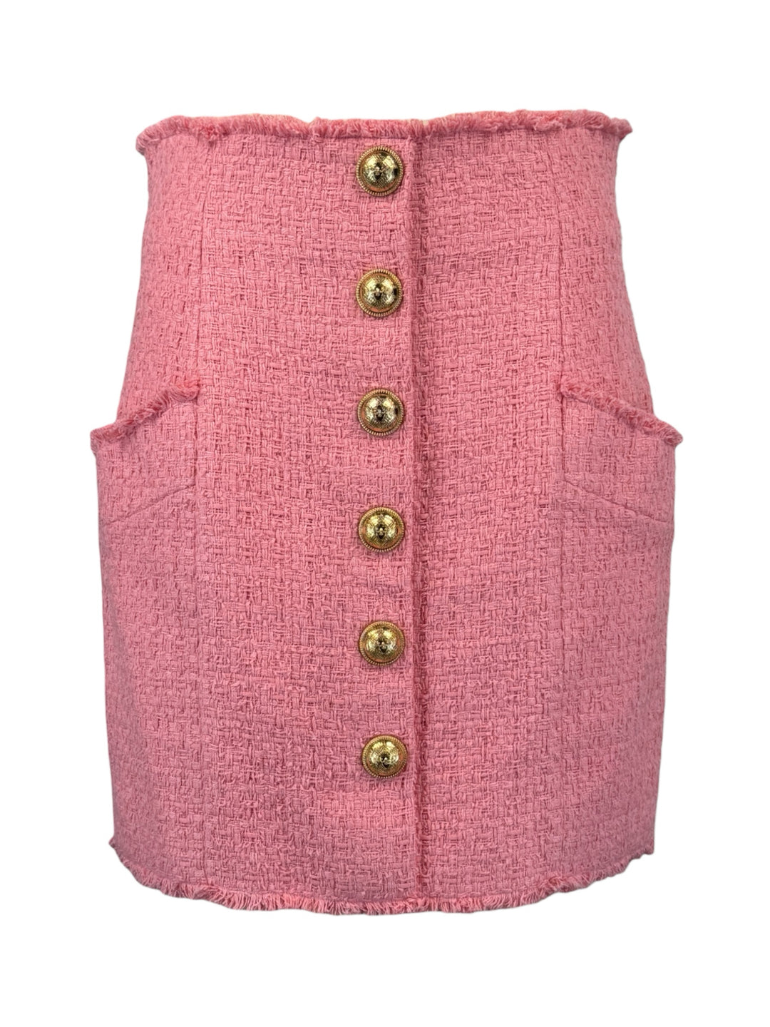 Balmain Size 42 Tweed Mini Skirt