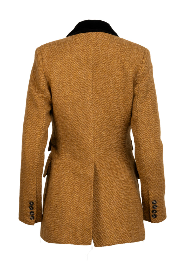 Smythe Size 4 Wool & Velvet Chevron Blazer