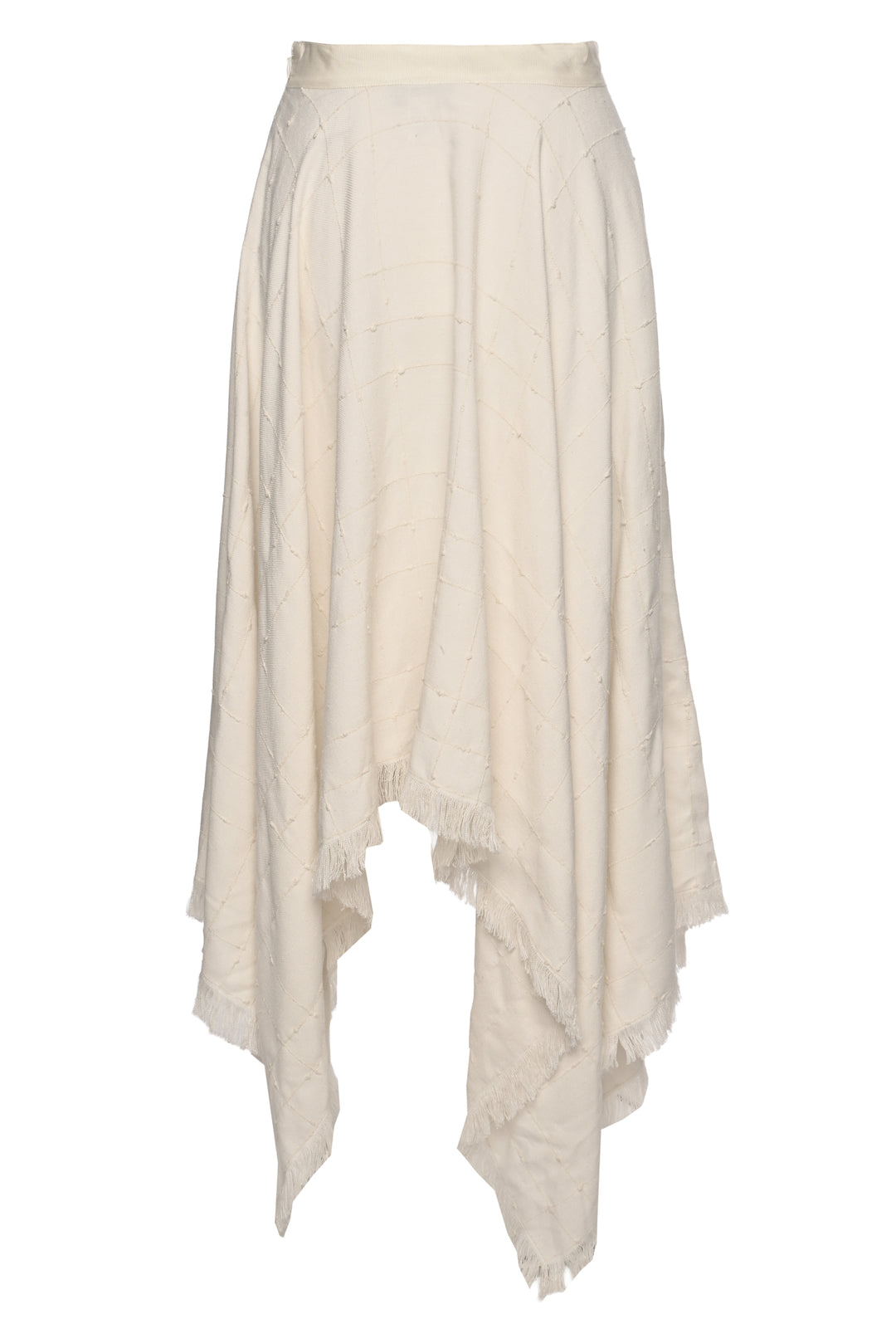 Kall Meyer Size XS Frayed Asymmetric Tweed Midi Skirt